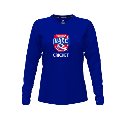 [FTLVPTRY-FYXS-LOGO1] Decker Performance T-Shirt (Female Youth XS, Royal, V Neck, Logo 1, Long Sleeve)