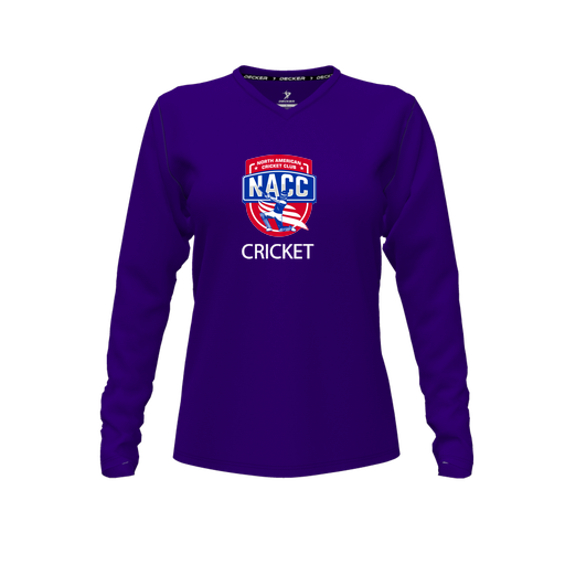 [FTLVPTPP-FYXS-LOGO1] Decker Performance T-Shirt (Female Youth XS, Purple, V Neck, Logo 1, Long Sleeve)