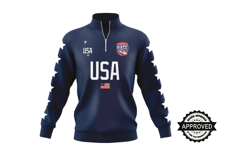 America Female Navy LSL Cricket Jacket